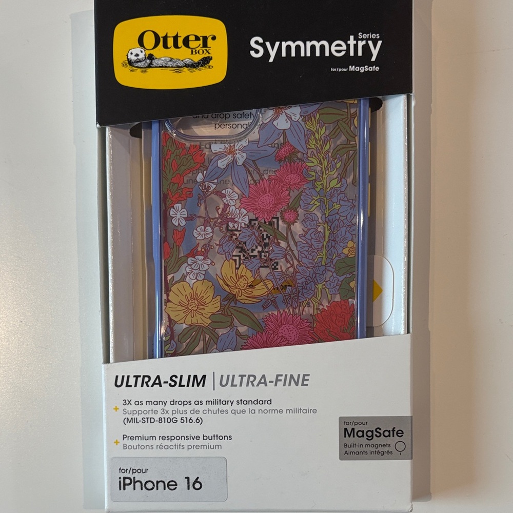 OtterBox Symmetry Series iPhone 16 Case - Floral Pattern